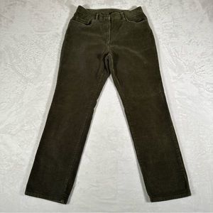 VTG Lauren Ralph Lauren Pants Women Size 12 Green Corduroy Made in Hong Kong EUC